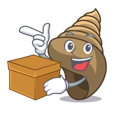 Kutusunun sarmal kabuk karakter karikatür vektör çizim ile