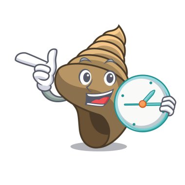 Saat sarmal kabuk karakter karikatür vektör çizim ile