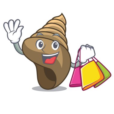 Alışveriş sarmal kabuk karakter karikatür vektör çizim
