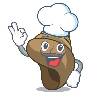 Şef sarmal kabuk karakter karikatür vektör çizim