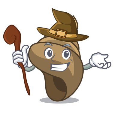 Cadı sarmal kabuk maskot karikatür vektör çizim