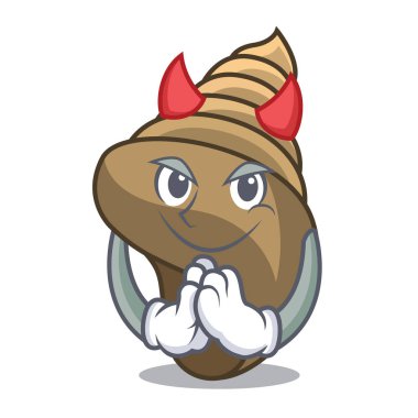 Şeytan sarmal kabuk maskot karikatür vektör çizim