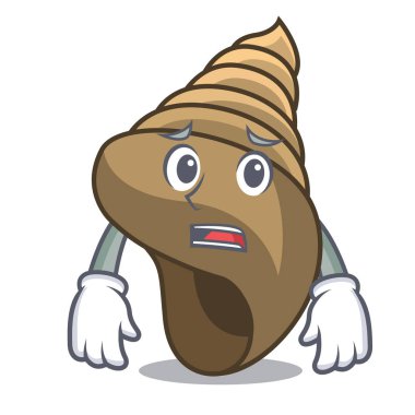 Korkarım sarmal kabuk maskot karikatür vektör çizim