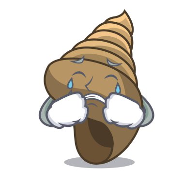 Ağlayan sarmal kabuk maskot karikatür vektör çizim