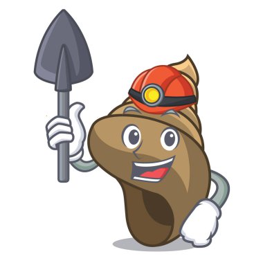 Madenci sarmal kabuk maskot karikatür vektör çizim