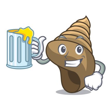 Suyu sarmal kabuk maskot karikatür vektör çizim ile