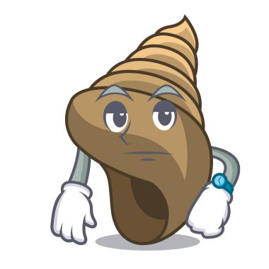Sarmal kabuk maskot karikatür vektör çizim bekliyor