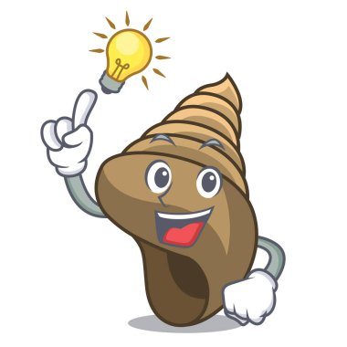 Bir fikir sarmal kabuk maskot karikatür vektör çizim var