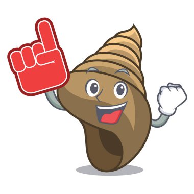 Köpük parmak sarmal kabuk maskot karikatür vektör çizim
