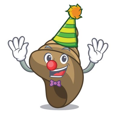 Palyaço sarmal kabuk maskot karikatür vektör çizim