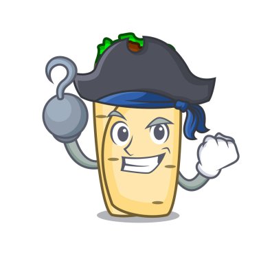 Korsan börek karakter karikatür tarzı vektör çizim