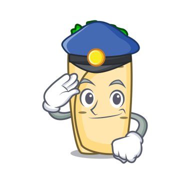 Polis börek karakter karikatür tarzı vektör çizim