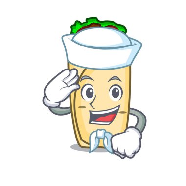 Denizci börek karakter karikatür tarzı vektör çizim