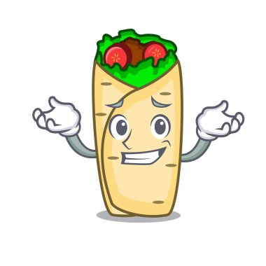 Sırıtan börek karakter karikatür tarzı vektör çizim