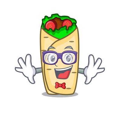 Geek börek karakter karikatür tarzı vektör çizim