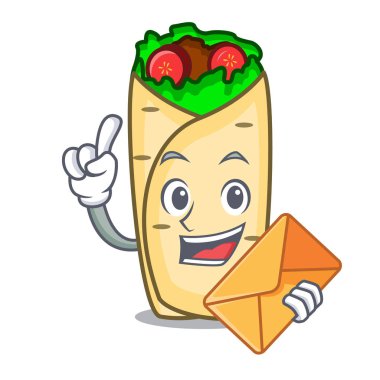 Zarf börek karakter karikatür tarzı vektör çizim ile