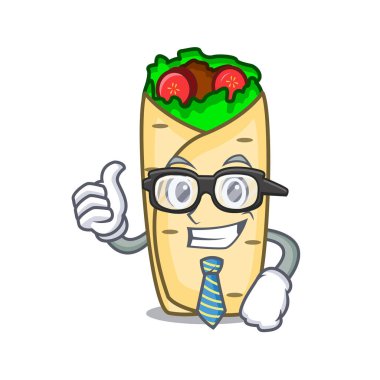 İş adamı burrito karakter karikatür tarzı vektör çizim