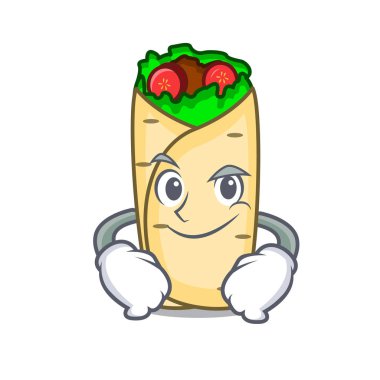 Smirking börek karakter karikatür tarzı vektör çizim