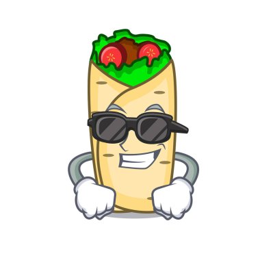 Süper cool börek karakter karikatür tarzı vektör çizim