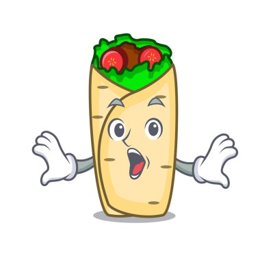 Sürpriz börek maskot karikatür tarzı vektör çizim