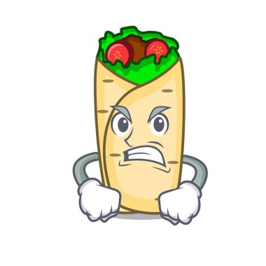 Kızgın börek maskot karikatür tarzı vektör çizim