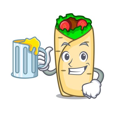 Suyu börek maskot karikatür tarzı vektör çizim ile