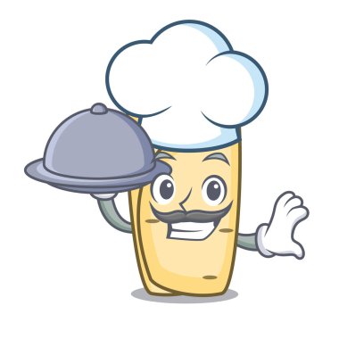 Şef yemek börek maskot karikatür tarzı vektör çizim ile