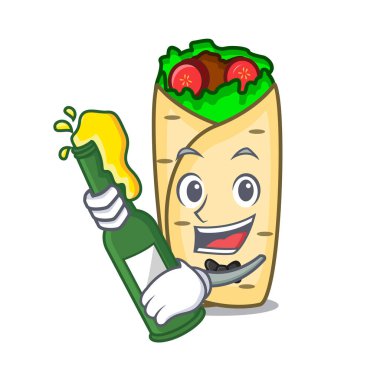 Bira börek maskot karikatür tarzı vektör çizim ile