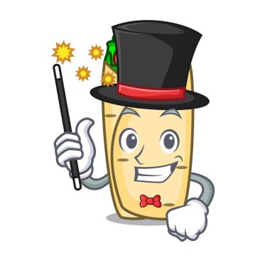 Sihirbaz börek maskot karikatür tarzı vektör çizim