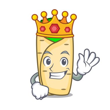 Kral börek maskot karikatür tarzı vektör çizim