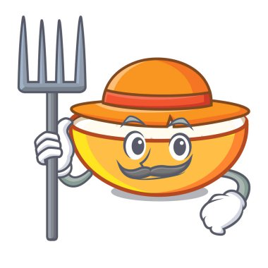 Çiftçi peynir karakter karikatür vektör çizim