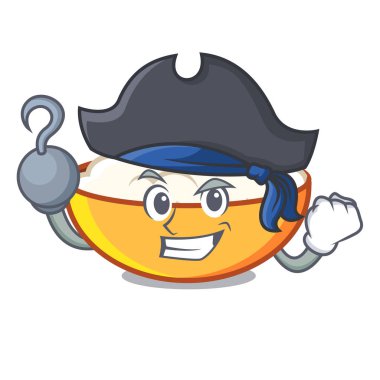 Korsan süzme peynir karakter karikatür vektör çizim