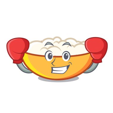 Süzme peynir karakter karikatür vektör çizim boks