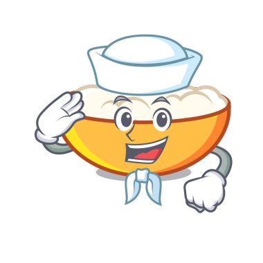 Denizci süzme peynir karakter karikatür vektör çizim