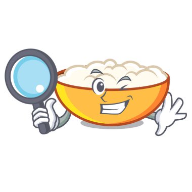 Dedektif süzme peynir karakter karikatür vektör çizim