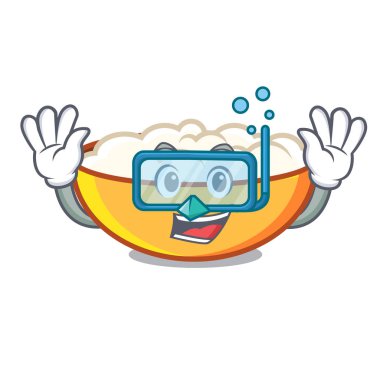 Dalış süzme peynir karakter karikatür vektör çizim