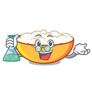 Profesör süzme peynir karakter karikatür vektör çizim