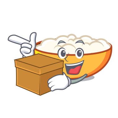 Kutusu süzme peynir karakter karikatür vektör çizim ile