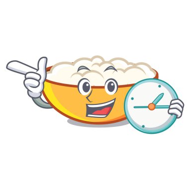 Saat süzme peynir karakter karikatür vektör çizim ile