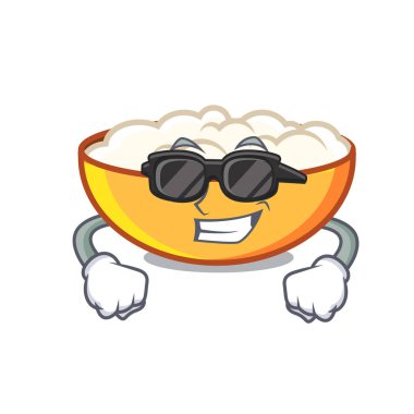 Süper cool süzme peynir karakter karikatür vektör çizim