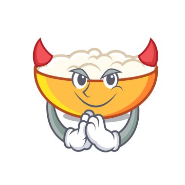 Şeytan süzme peynir maskot karikatür vektör çizim