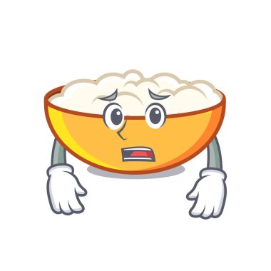 Korkarım süzme peynir maskot karikatür vektör çizim