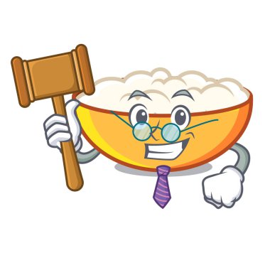 Yargıç süzme peynir maskot karikatür vektör çizim