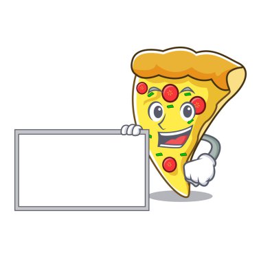 Yönetim Kurulu pizza dilimi karakter karikatür vektör çizim ile