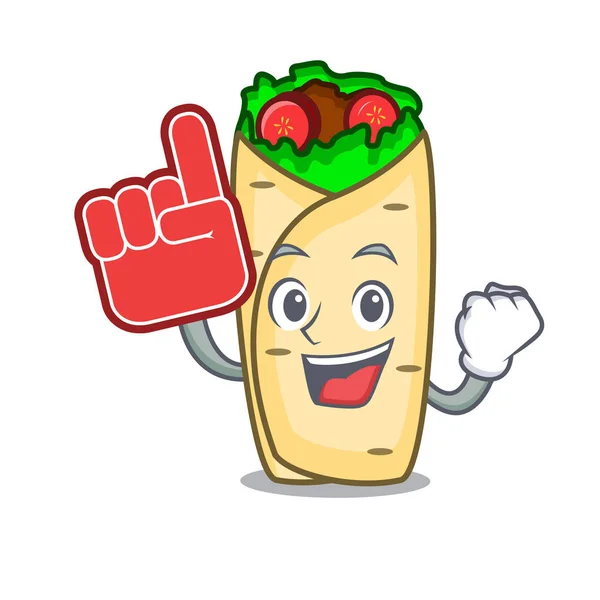 Skum Finger Burrito Maskot Tecknad Stil Vektorillustration — Stock vektor