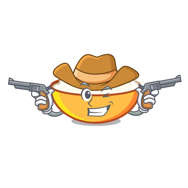 Cowboy Kwark Karakter Cartoon Vectorillustratie — Stockvector