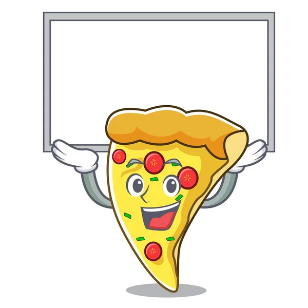 Zarząd Pizza Slice Charakter Kreskówka Wektor Ilustracja — Wektor stockowy