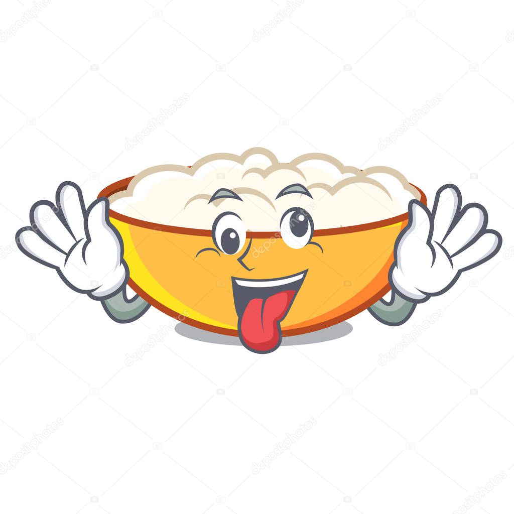 Crazy cottage cheese mascot cartoon vector illustration