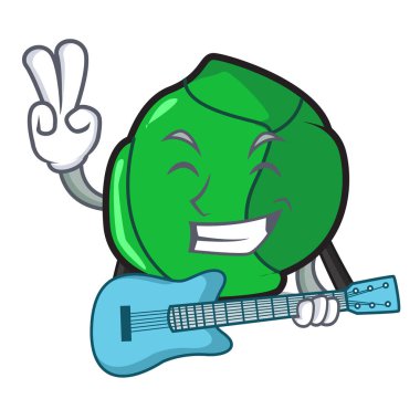 Gitar Brüksel maskot karikatür tarzı ile