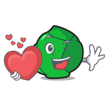 Kalp Brüksel maskot karikatür tarzı ile